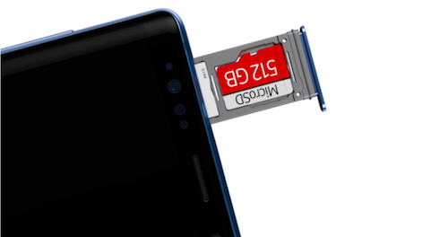 Cộng với thẻ nhớ mở rộng, Note9 gián tiếp trở thành điện thoại có dung lượng 1 TB.